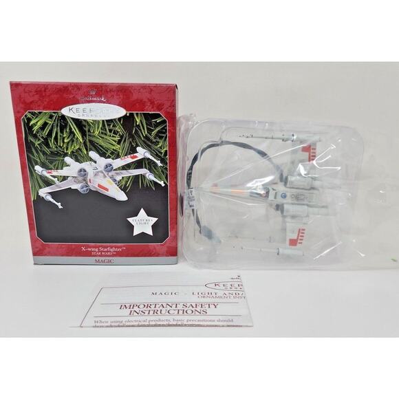 1998 Hallmark Star Wars X-wing Starfighter Magic Light Ornament NIB U12